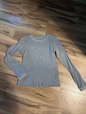 Everlane Gray Ribbed Long Sleeve Top